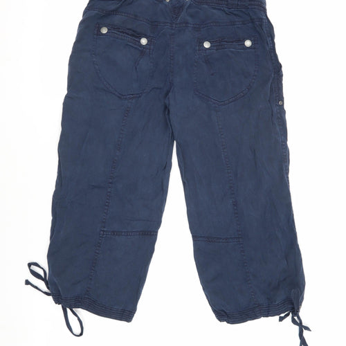 Topshop Women's Blue Cargo Trousers Size 8