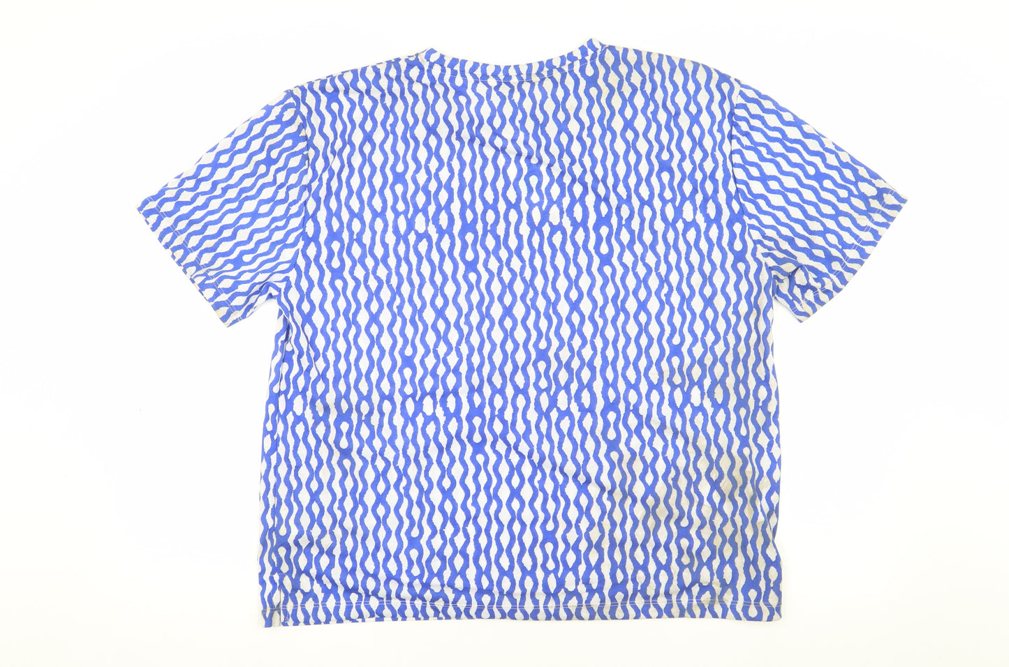 Marks and Spencer Women's Blue Geometric T-Shirt, Size 14