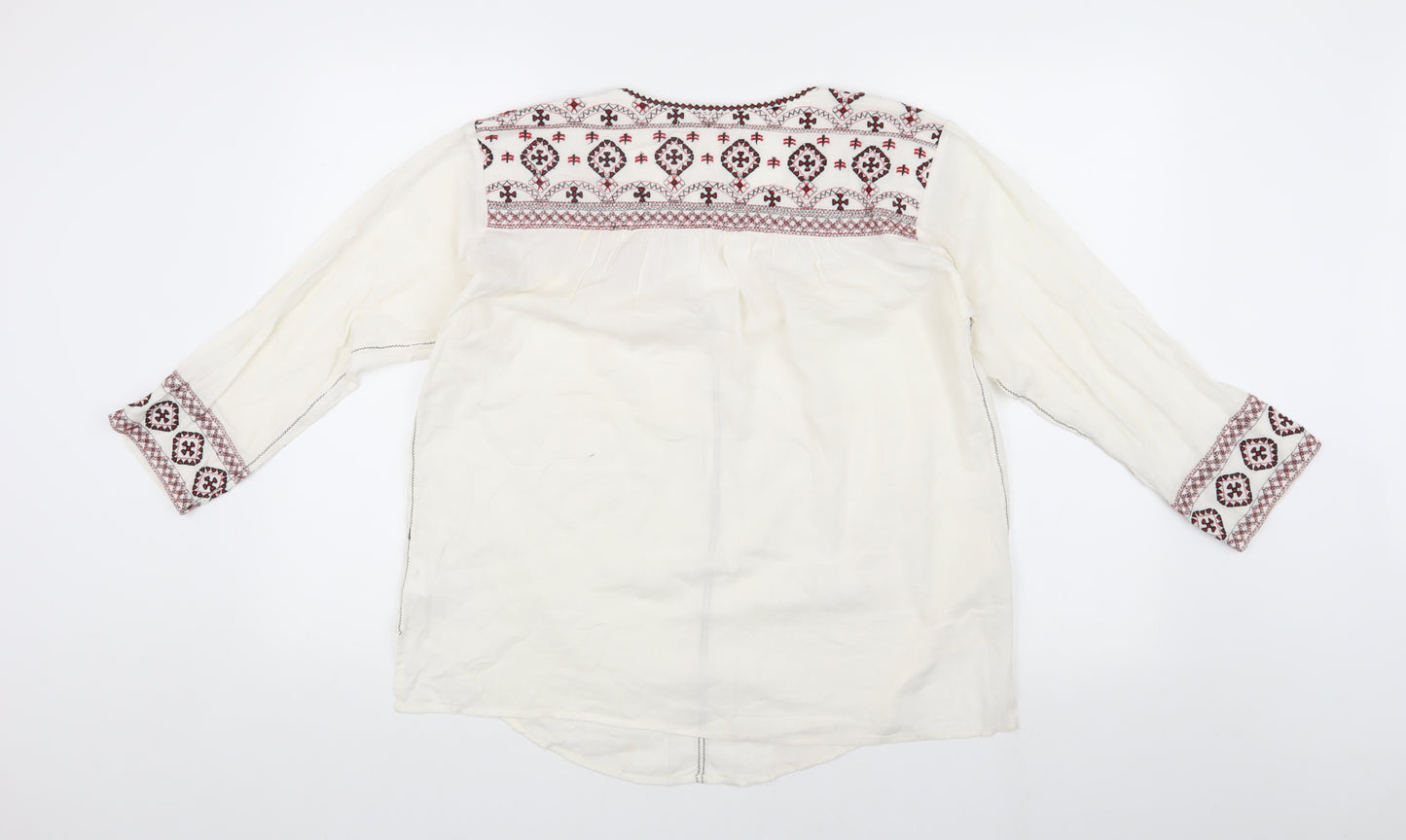 Velvet Women's Ivory Embroidered Tunic Blouse S
