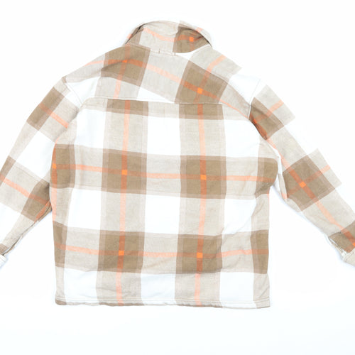 Boohoo Women's Beige Check Jacket Size S
