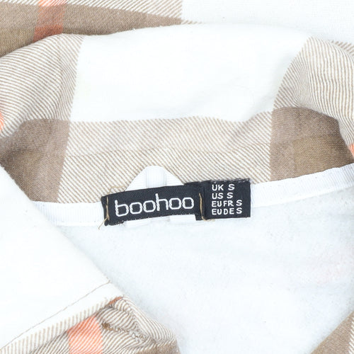 Boohoo Women's Beige Check Jacket Size S
