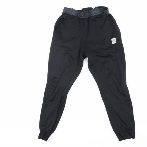 Nike Boys Black Jogger Trousers, Size L with Elastic Waist