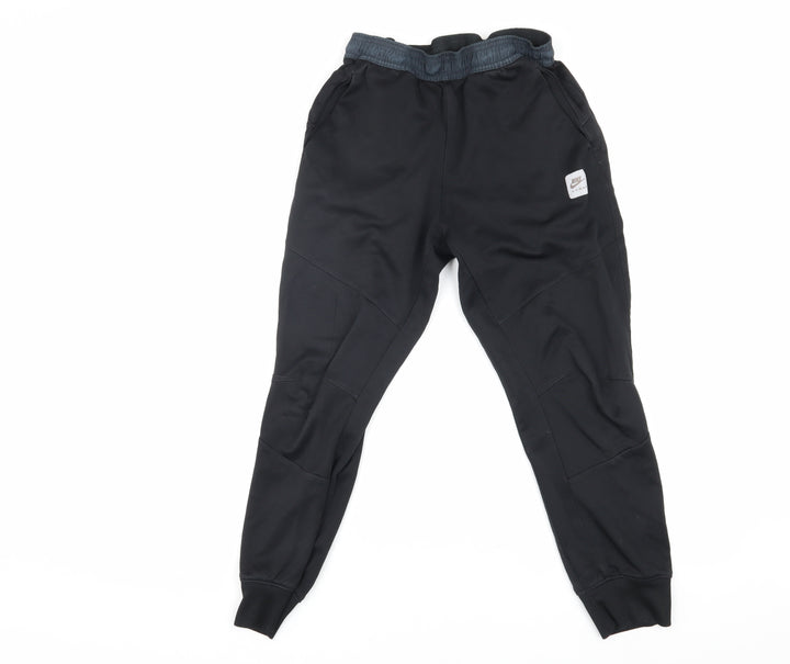 Nike Boys Black Jogger Trousers, Size L with Elastic Waist
