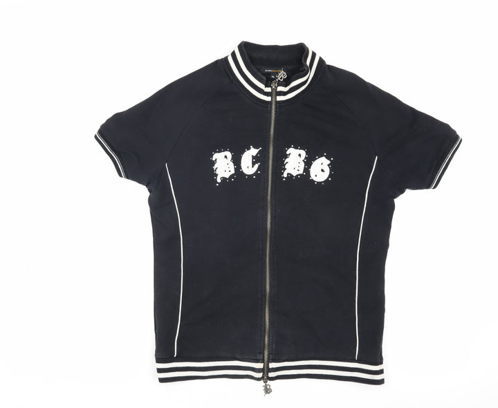 BCBG Max Azria Girls Black Track Jacket, XL, Short Sleeve Style