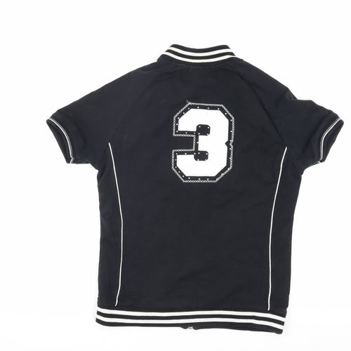 BCBG Max Azria Girls Black Track Jacket, XL, Short Sleeve Style