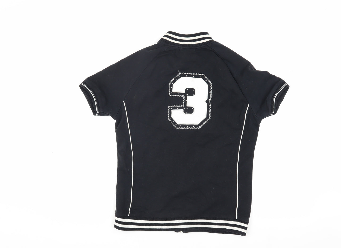 BCBG Max Azria Girls Black Track Jacket, XL, Short Sleeve Style