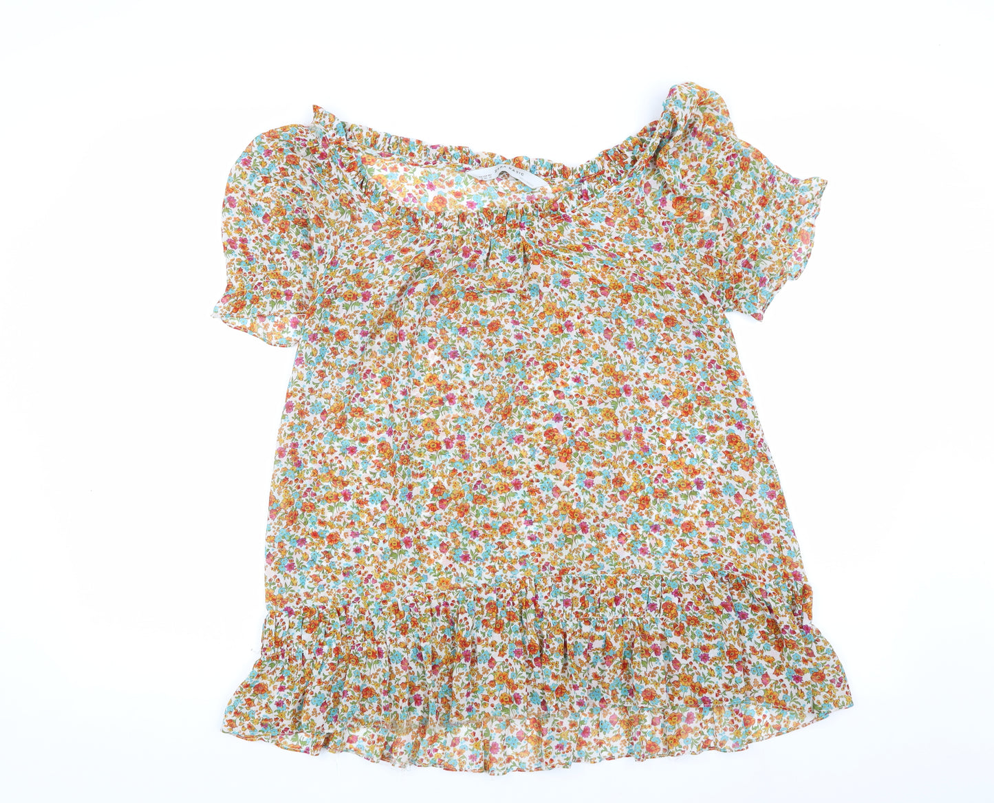 Zara Women's Multicoloured Floral Off Shoulder Blouse XS