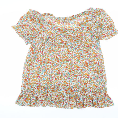 Zara Women's Multicoloured Floral Off Shoulder Blouse XS