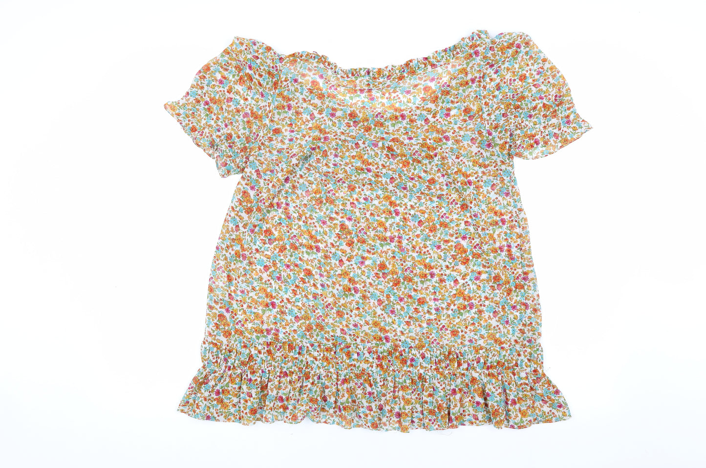 Zara Women's Multicoloured Floral Off Shoulder Blouse XS