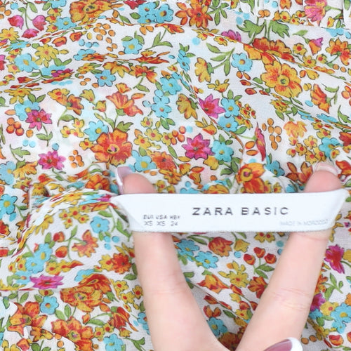 Zara Women's Multicoloured Floral Off Shoulder Blouse XS