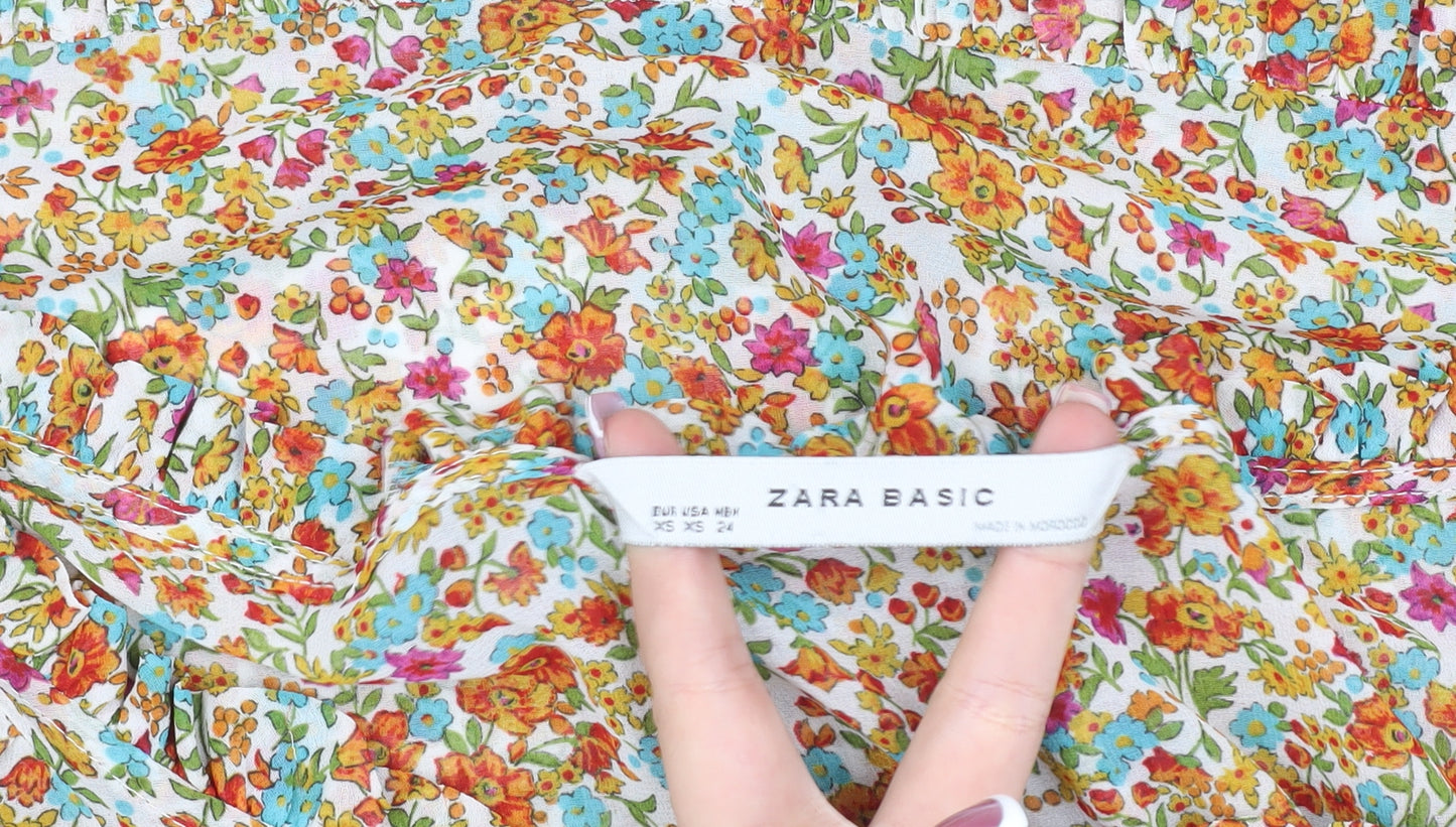 Zara Women's Multicoloured Floral Off Shoulder Blouse XS