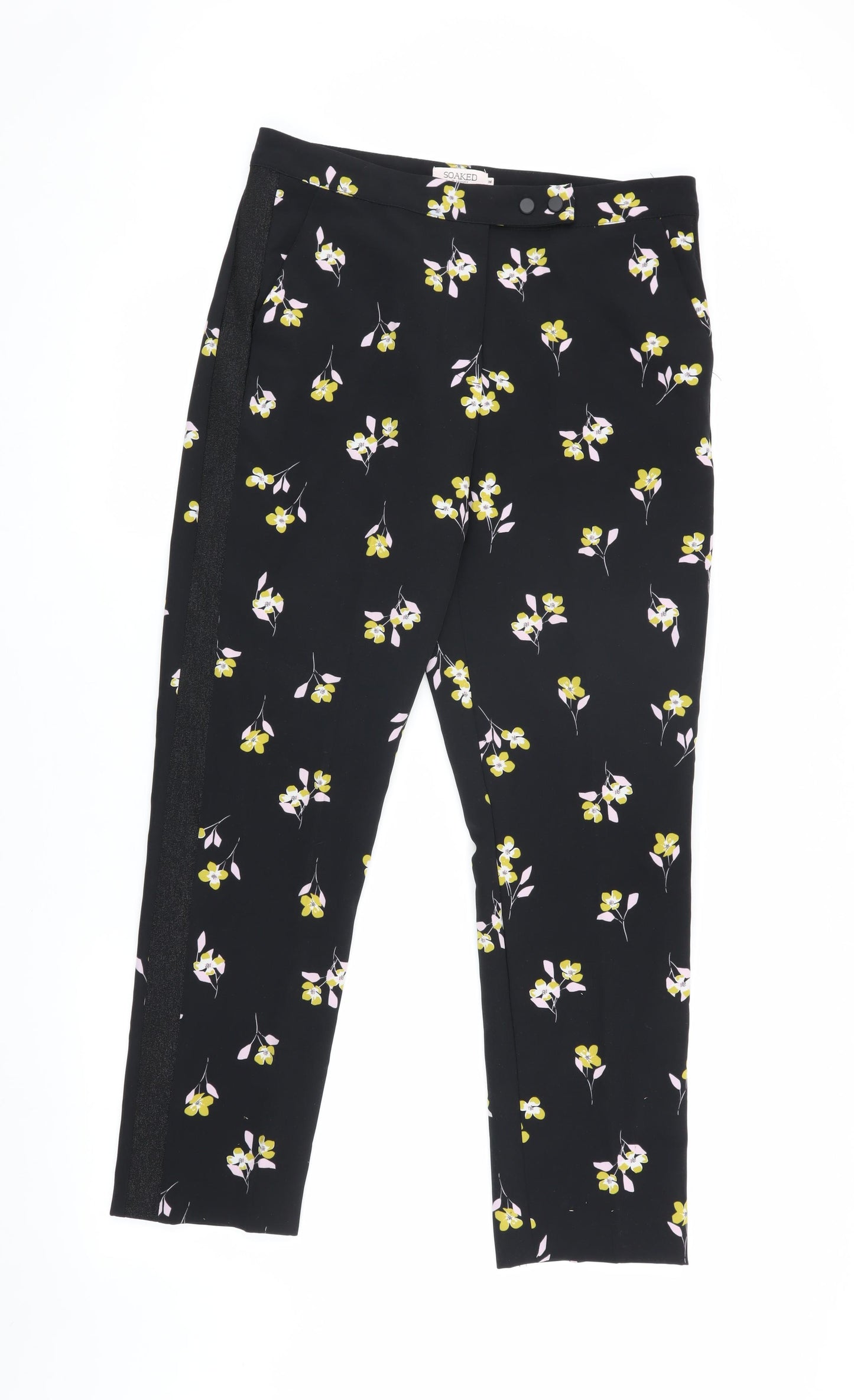 Soaked in Luxury Women's Black Floral Trousers M
