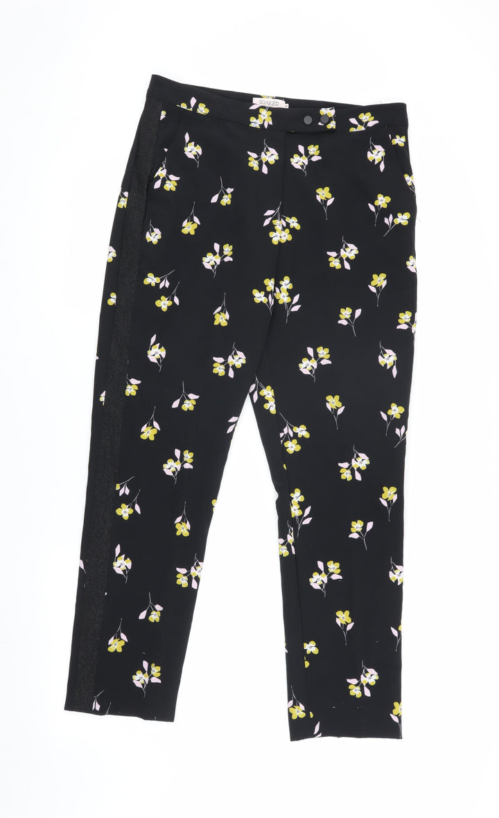 Soaked in Luxury Women's Black Floral Trousers M