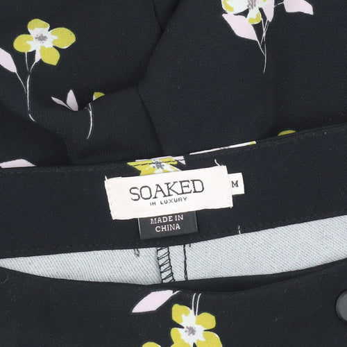 Soaked in Luxury Women's Black Floral Trousers M