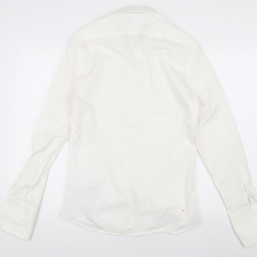 Moss London Men's White Button-Up Shirt Size 38