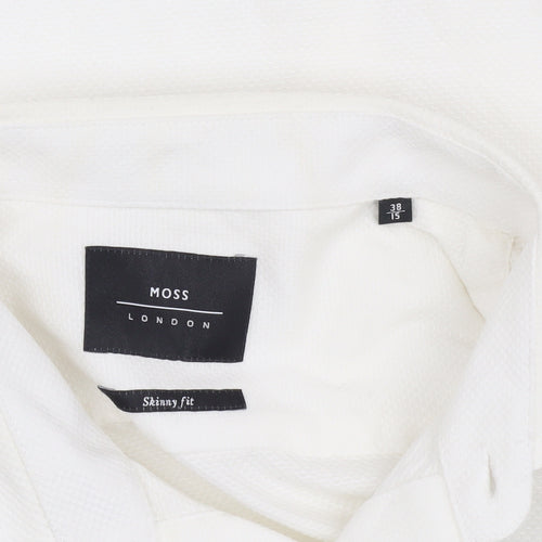 Moss London Men's White Button-Up Shirt Size 38