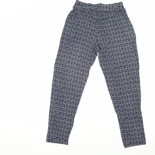 Marks and Spencer Blue Geometric Trousers Size 8