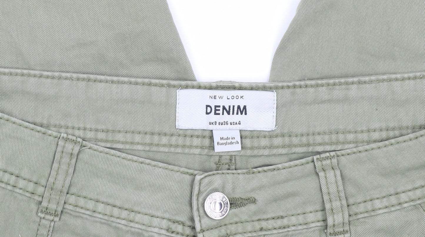 New Look Women's Green Cropped Cargo Jeans Size 8