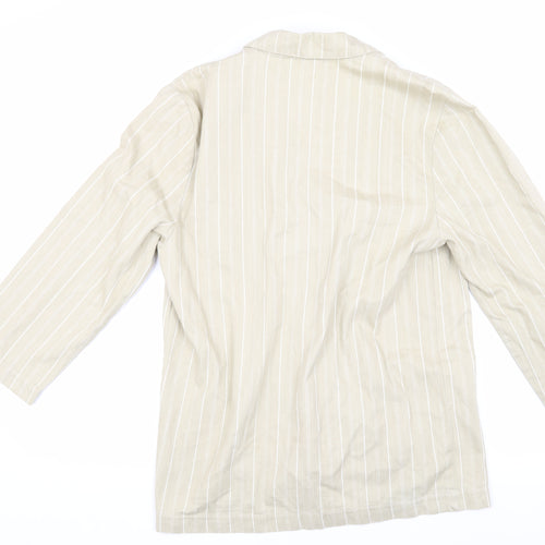 Beige Women's Pinstripe Blazer, Size 10, Cotton