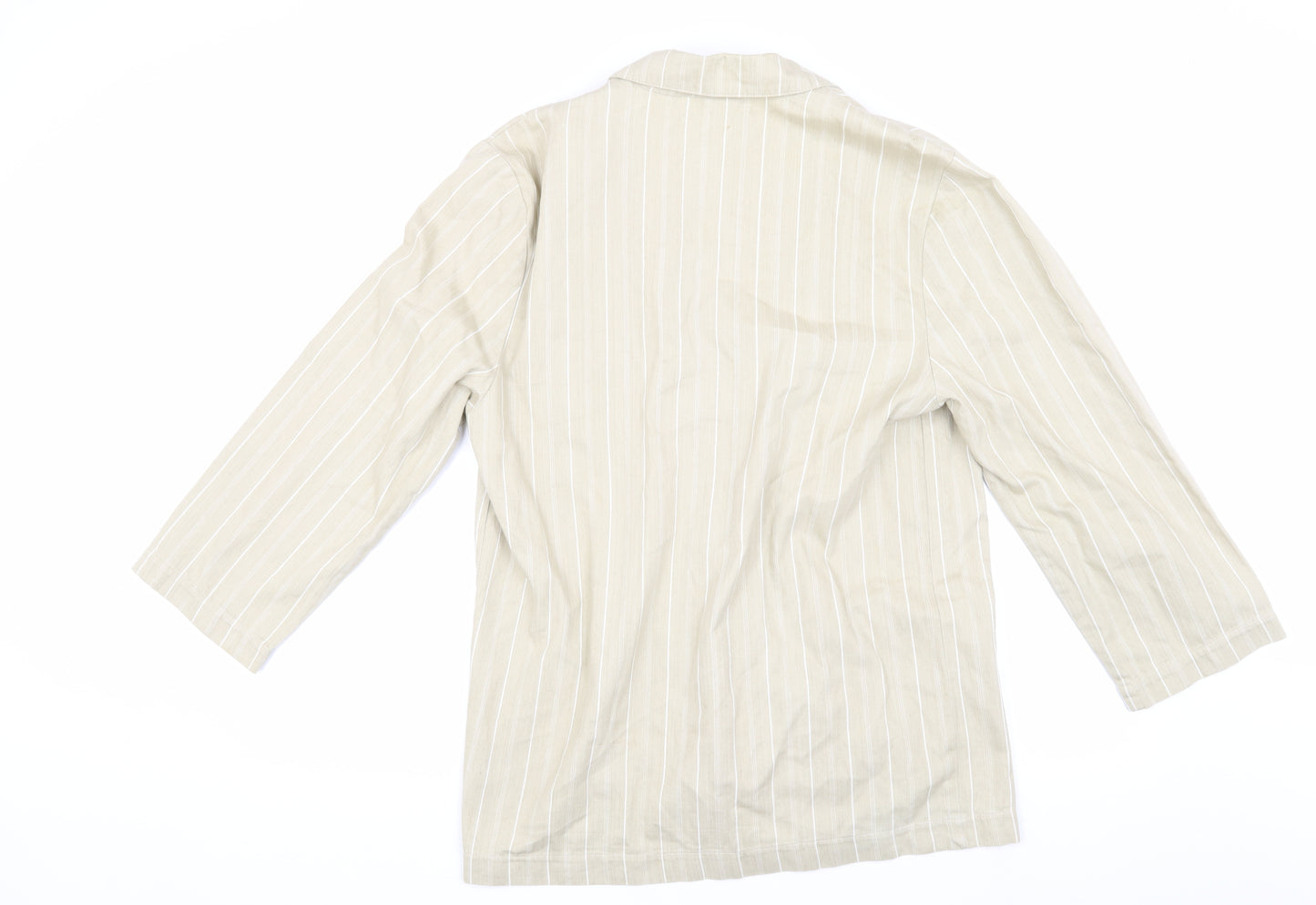 Beige Women's Pinstripe Blazer, Size 10, Cotton