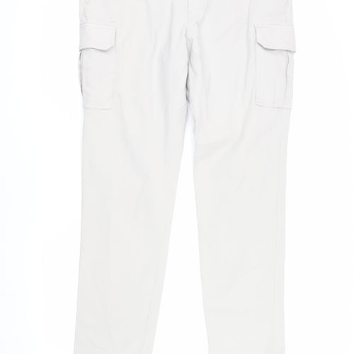 Massimo Dutti Men's Beige Cargo Trousers Slim Fit 36