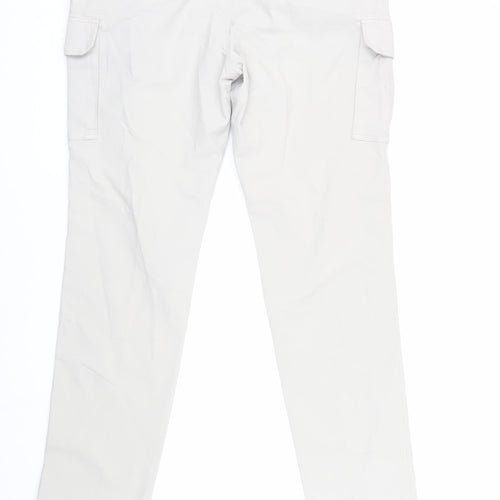 Massimo Dutti Men's Beige Cargo Trousers Slim Fit 36