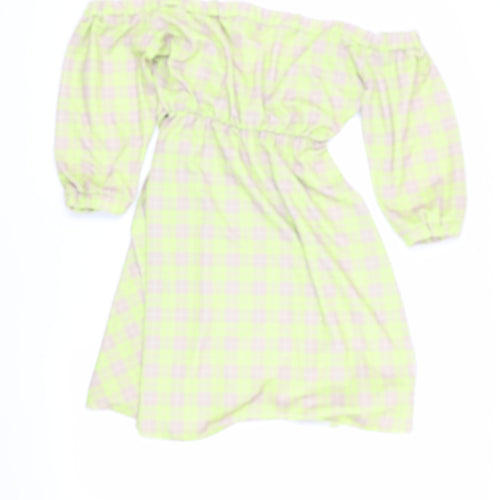 Pink Clove Women's Off Shoulder Plaid Wrap Dress Size 16