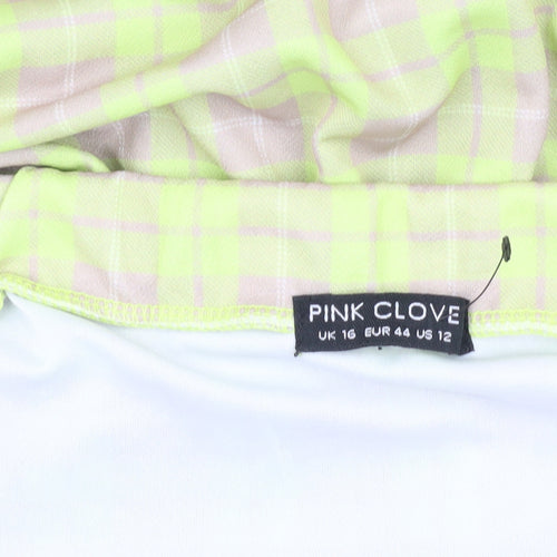 Pink Clove Women's Off Shoulder Plaid Wrap Dress Size 16