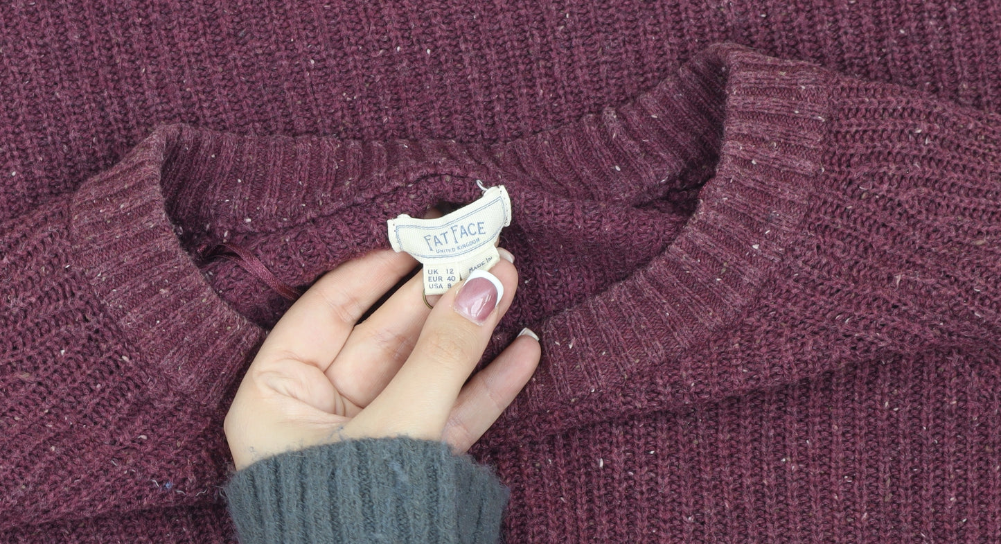 Fat Face Women's Purple Pullover Jumper, Size 12