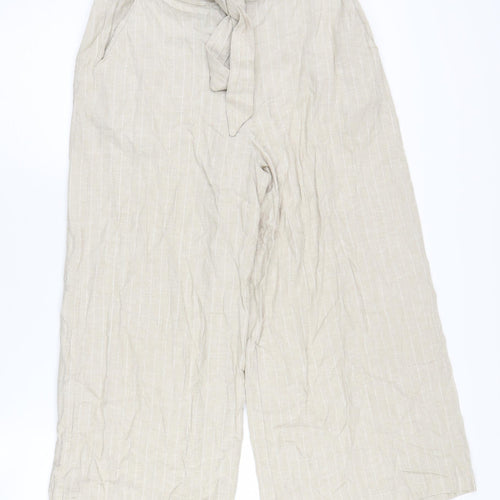 Phase Eight Women's Beige Wide-Leg Trousers Size 10
