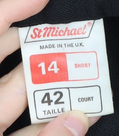 St Michael Women's Black Trousers Size 14 Short
