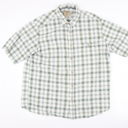 P.G. Field Men's Green Plaid Button-Up Shirt L