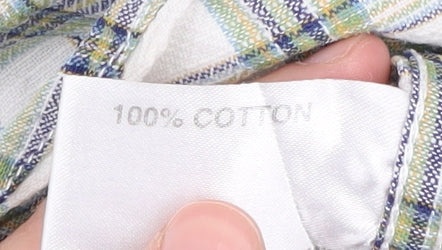 P.G. Field Men's Green Plaid Button-Up Shirt L