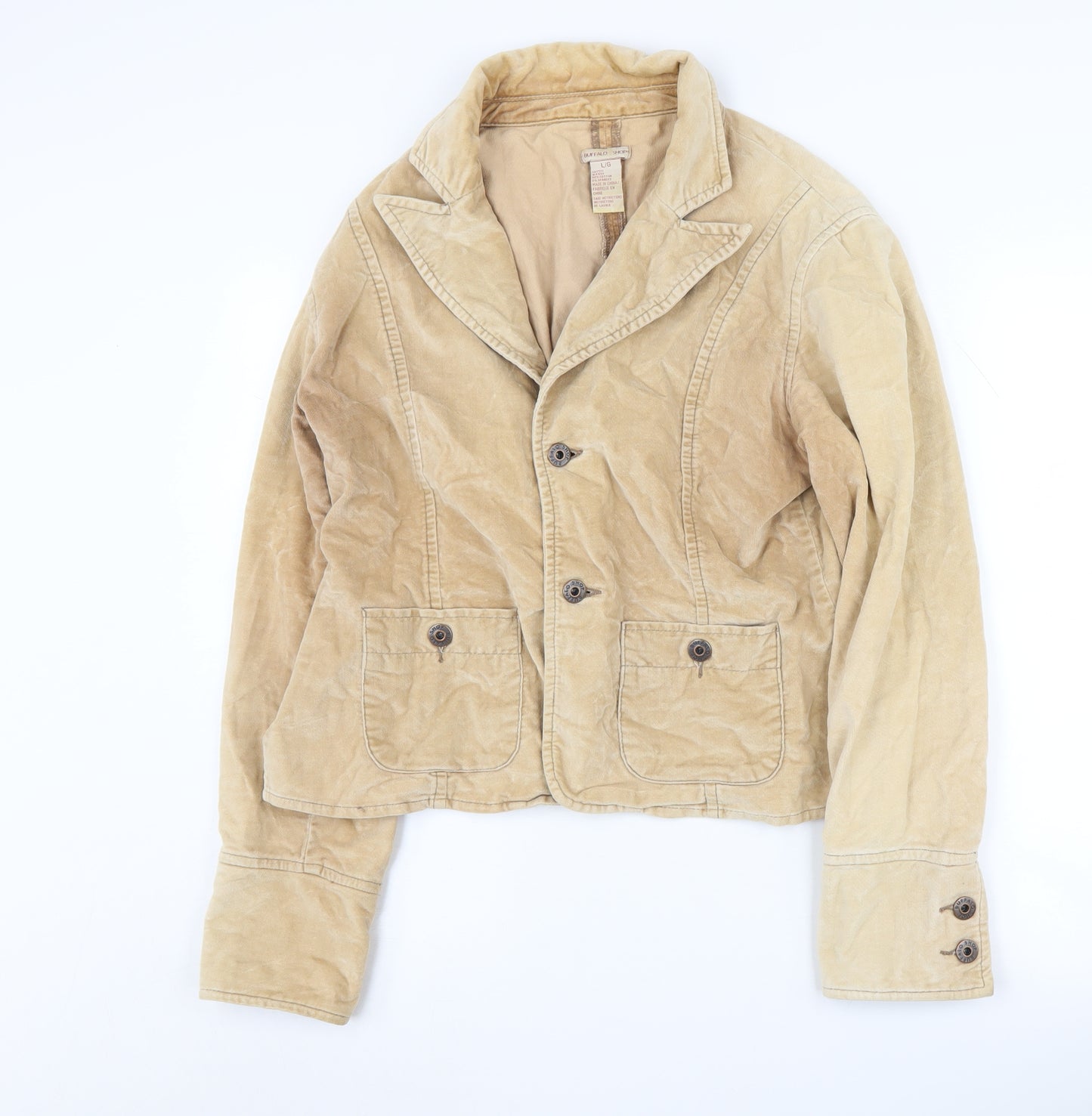 Buffalo Shop Women's Beige Jacket Size L Casual