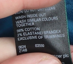 Marks and Spencer Women's Blue Straight Trousers Size 14