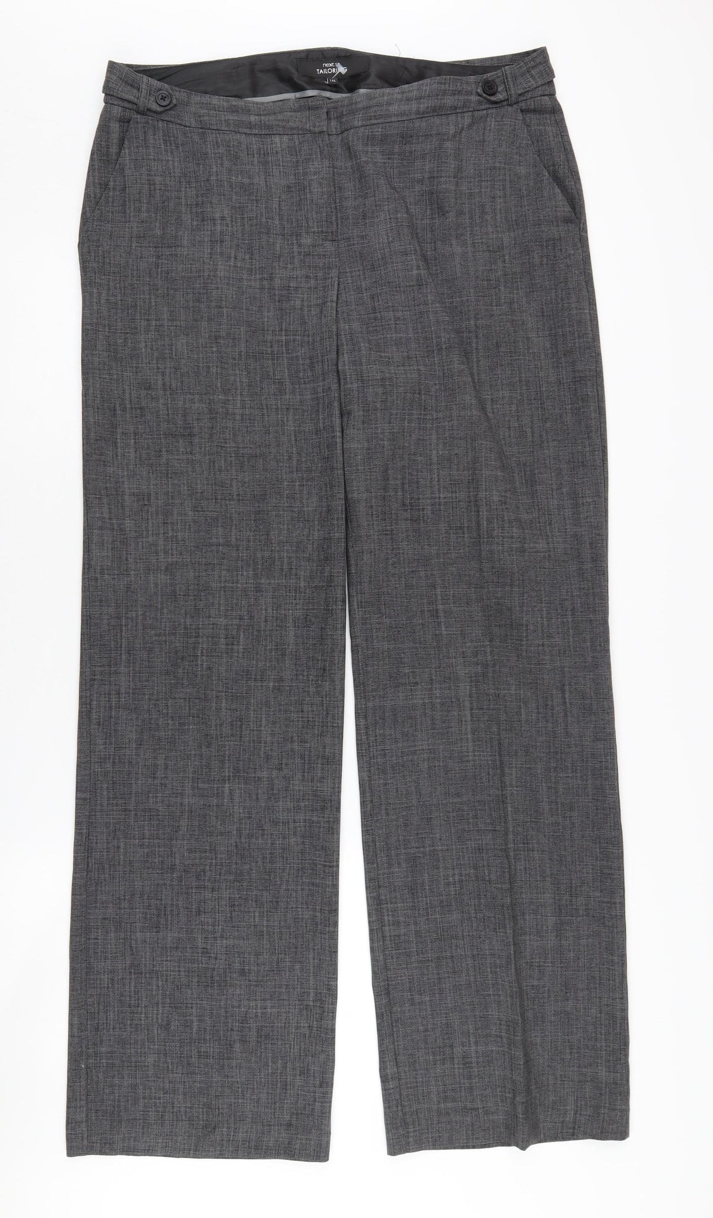 Next Women's Grey Wide-Leg Trousers, Size 14