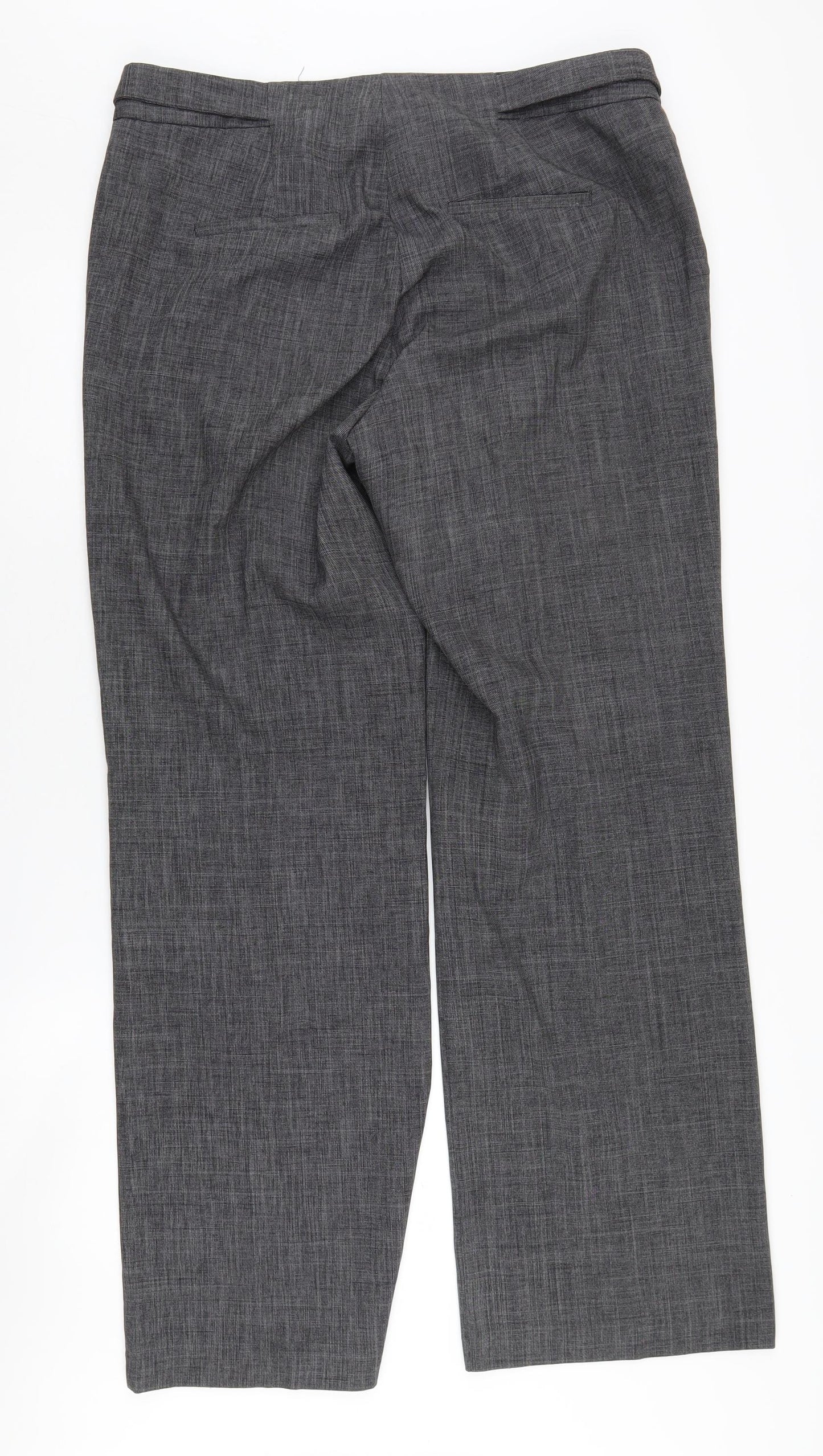 Next Women's Grey Wide-Leg Trousers, Size 14