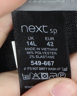 Next Women's Grey Wide-Leg Trousers, Size 14