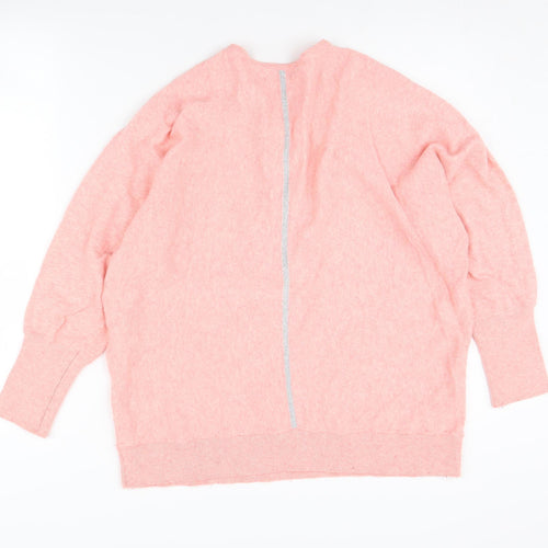 Mint Velvet Women's Pink Half-Zip Jumper - Size L
