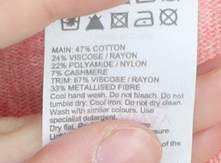 Mint Velvet Women's Pink Half-Zip Jumper - Size L