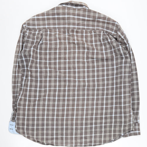 Boden Men's Brown Check Long Sleeve Shirt L