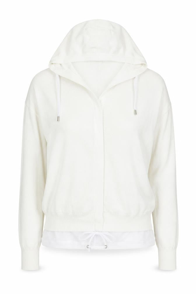 Front view of Next Women's White Hooded Jumper, size 12
