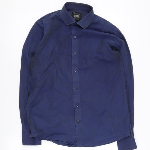 Savile Row Men's Blue Slim Fit Long Sleeve Shirt 15.5