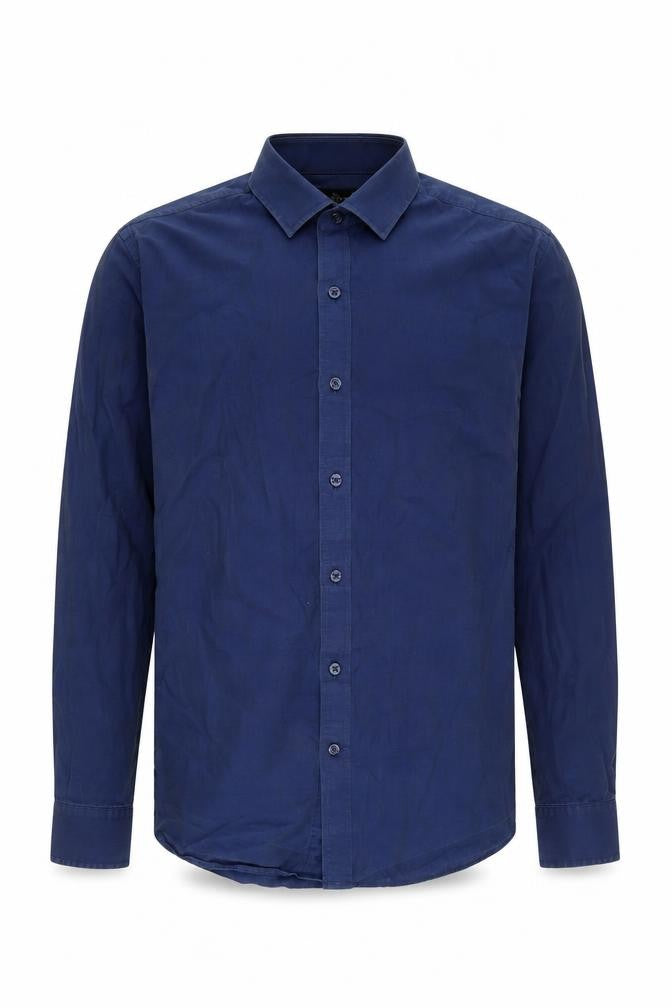 Savile Row Men's Blue Slim Fit Long Sleeve Shirt 15.5