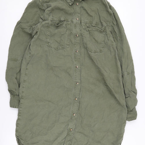 Marks and Spencer Women's Green Size 10 Button-Up Shirt