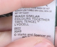 Marks and Spencer Women's Green Size 10 Button-Up Shirt