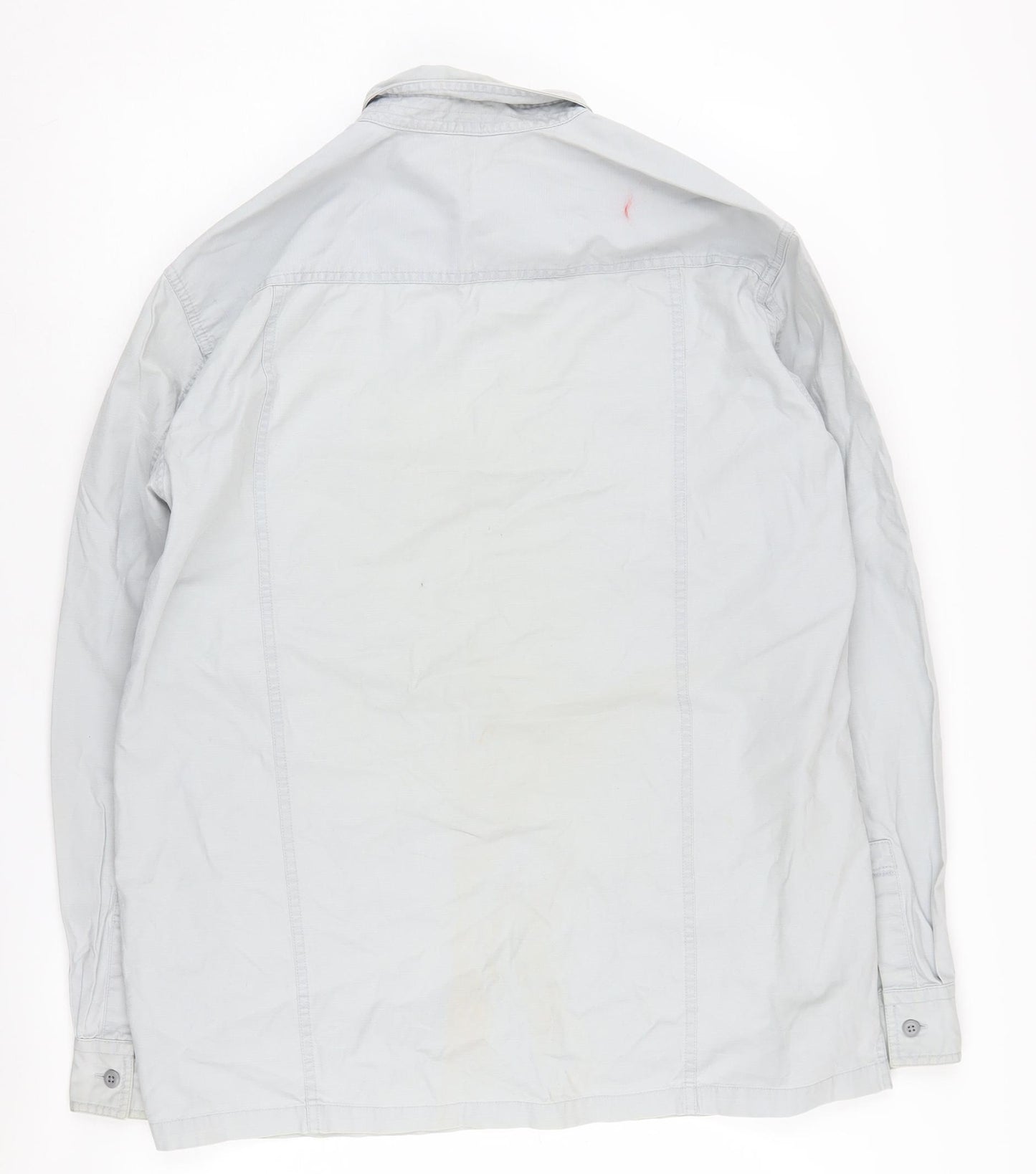 Men's White Long Sleeve Button-Up Shirt Medium