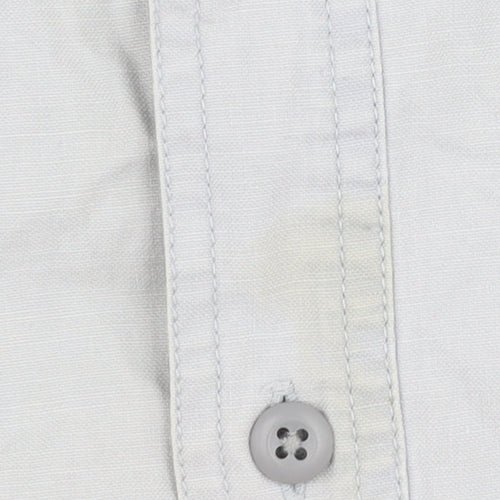Men's White Long Sleeve Button-Up Shirt Medium