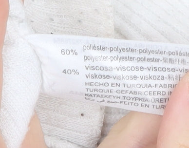 Bershka Women's White Crew Neck Jumper Size 8