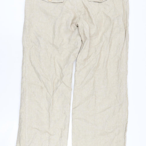 Part Two Women's Beige Linen Trousers - Size 10